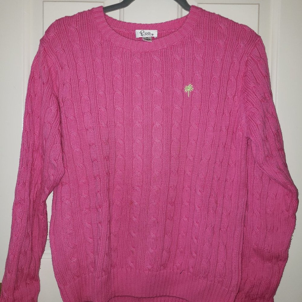 Lilly Pulitzer Pink Cableknit sweater - Size M